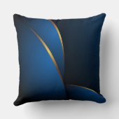 上品な色合いの青と金ゴールド枕 クッション (裏面)