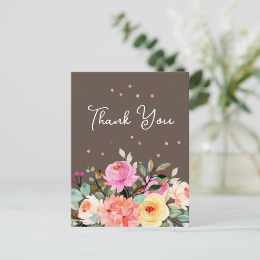 上品な花のギフトまたは親切なお礼のポストカード ポストカード (スタンド正面)