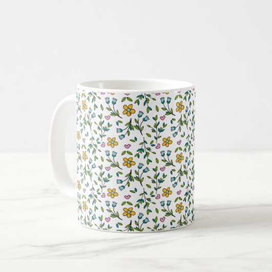 上品な花のマグカップ コーヒーマグカップ (正面左)