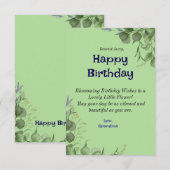 上品な花の誕生日カードにあなたへの特別なメッセージを サンキューカード (正面/裏面)