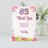 上品な花の85歳の誕生日御礼 サンキューカード (スタンド正面)