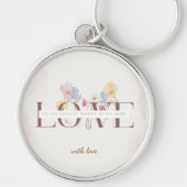 上品な花のLOVEギフト - キーホルダー (正面)