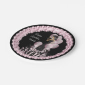 上品な花型女性歌手の女の子のパーティーは| |のピンクを個人化します ペーパープレート (アングル)