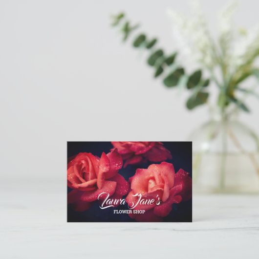 上品な花屋 名刺 (スタンド正面)