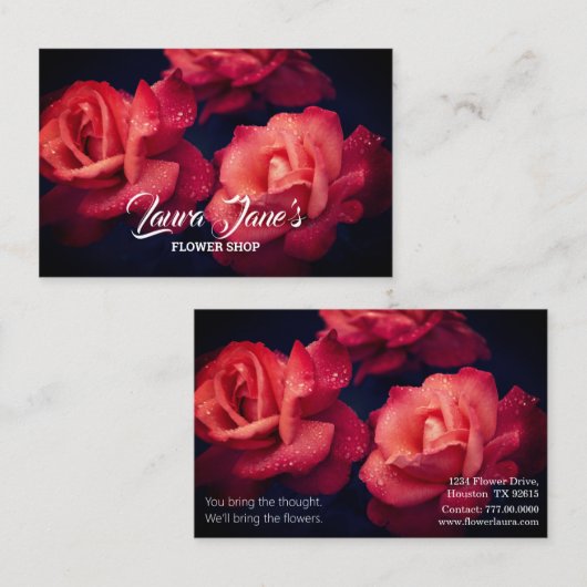 上品な花屋 名刺 (正面/裏面)