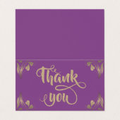 上品な花柄のゴールドラメのサンキューカード 名刺 (外部フラット)