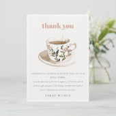 上品な花柄のティーカップ ブライダルシャワーティーパーティー サンキューカード (スタンド正面)