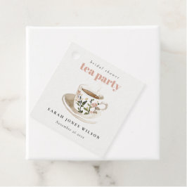 上品な花柄のティーカップ ブライダルシャワーティーパーティー フェイバータグ