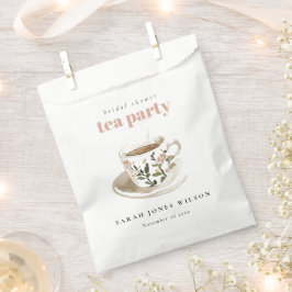 上品な花柄のティーカップ ブライダルシャワーティーパーティー フェイバーバッグ
