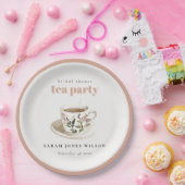 上品な花柄のティーカップ ブライダルシャワーティーパーティー ペーパープレート (パーティー)