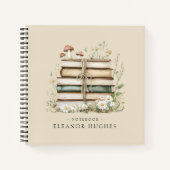 上品な花柄のヴィンテージ本のデザインが美しい、名入れノートブック ノートブック (正面)