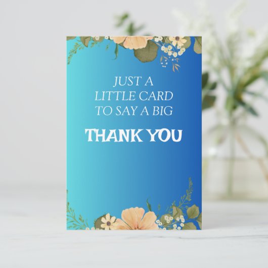 上品な花柄の感謝カード　お名前入り サンキューカード (スタンド正面)