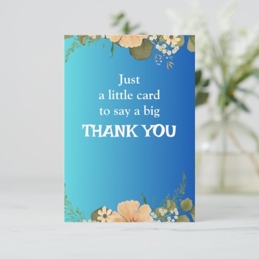 上品な花柄の感謝カード　お名前入り サンキューカード (スタンド正面)