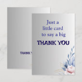 上品な花柄の感謝カード お名前入り サンキューカード (正面/裏面)