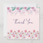 上品な花柄の感謝カード サンキューカード (正面)