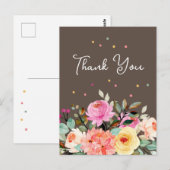 上品な花柄の感謝カード 親切な行為へのお礼に ポストカード (正面/裏面)