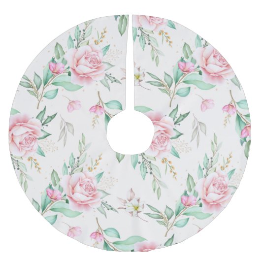 上品な花柄 ブラッシュドポリエステルツリースカート (正面)