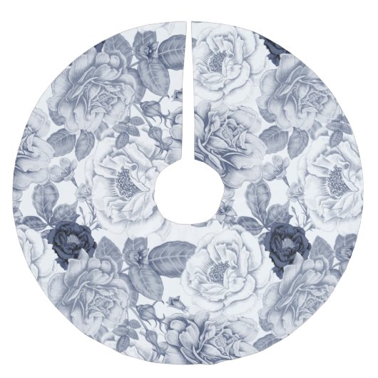 上品な花柄 ブラッシュドポリエステルツリースカート (正面)