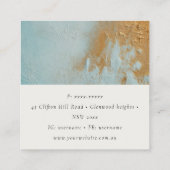 上品な芸術的デュスキーブルー金ゴールド油絵を描テクスチャ スクエア名刺 (裏面)