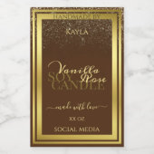 上品な茶色の製品パッケージングラベルの金ゴールドフレーム フードラベル (シングルラベル)