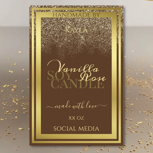 上品な茶色の製品パッケージングラベルの金ゴールドフレーム フードラベル