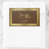 上品な茶色の製品パッケージングラベルの金ゴールドフレーム 長方形シール (バッグ)