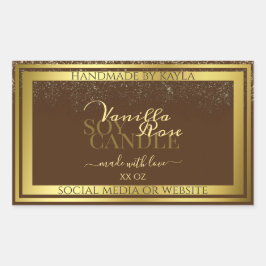 上品な茶色の製品パッケージングラベルの金ゴールドフレーム 長方形シール