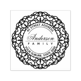 上品な華美カスタム家族の名前差出人住所 セルフインキングスタンプ