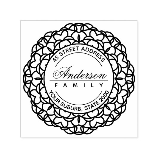 上品な華美カスタム家族の名前差出人住所 セルフインキングスタンプ (デザイン)