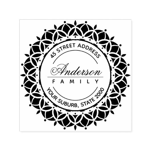 上品な華美カスタム家族の名前差出人住所 セルフインキングスタンプ (デザイン)