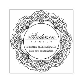 上品な華美カスタム家族の名前差出人住所 ラバースタンプ