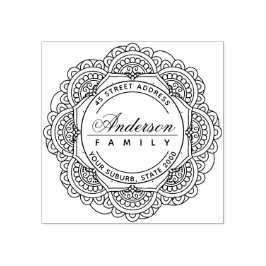 上品な華美カスタム家族の名前差出人住所 ラバースタンプ