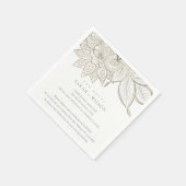 上品な華美ペイズリーアイボリー金ゴールド結婚のおもしろい事実 スタンダードカクテルナプキン (角)