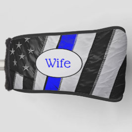 上品な薄いブルーラインアメリカ国旗の警官の妻 ゴルフヘッドカバー