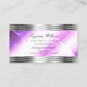 上品な薄紫シルバー縁どきらめくwithモノグラム 名刺 (裏面)