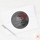 上品な製品の包装ラベルダークグレーブルゴーニュ ラウンドシール (封筒)