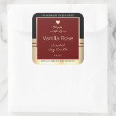 上品な製品ラベルブラックブラックブルゴーニュ金ゴールド スクエアシール (バッグ)