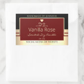 上品な製品ラベルブラックブラックブルゴーニュ金ゴールド 長方形シール (バッグ)