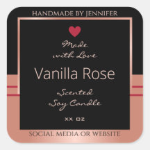 上品な製品包装ラベルブラックとバラ金ゴールド