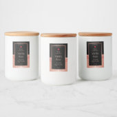 上品な製品包装ラベルブラックとバラ金ゴールド フードラベル (ボトル)