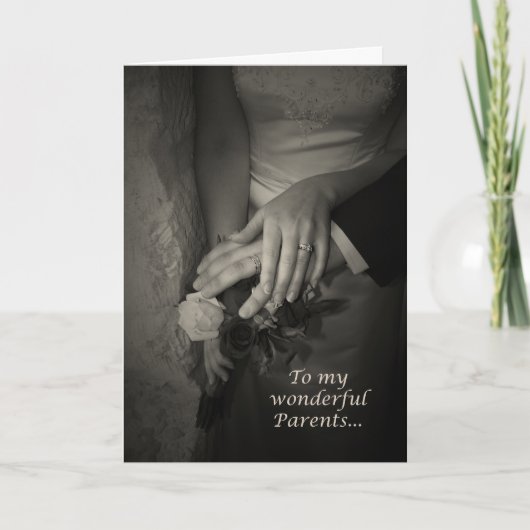 上品な親への感謝カード ウェディングサポートに感謝 サンキューカード (正面)