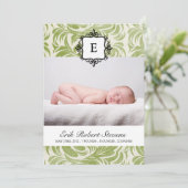 上品な誕生の発表の写真カード 案内状 (スタンド正面)