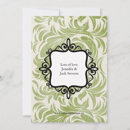 上品な誕生の発表の写真カード 案内状 (裏面)