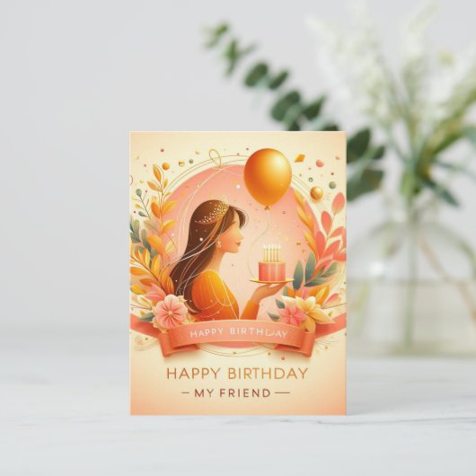 上品な誕生日ポストカード ポストカード (スタンド正面)