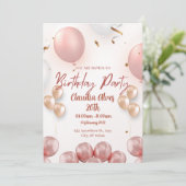 上品な誕生日招待状 招待状 (スタンド正面)