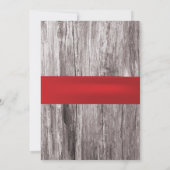 上品な赤いハイビスカスウッドバックグラウンドバースデーパーティー 招待状 (裏面)