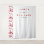 上品な赤い家のイラスト タペストリー (正面)