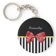 上品な赤い弓の黒と白ストライプの名前