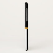 上品な赤い弓の黒と白ストライプの名前 Case-Mate iPhoneケース (裏面/左)