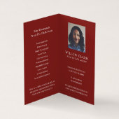 上品な赤い水の色のフロントドアフォト&サービス 名刺 (内部)